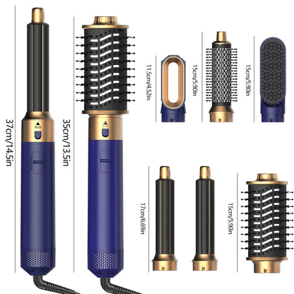 6-in-1 Hair Dryer Brush – Detachable Curler & Straightening Comb with Heat Control for Smooth Hair Styling
