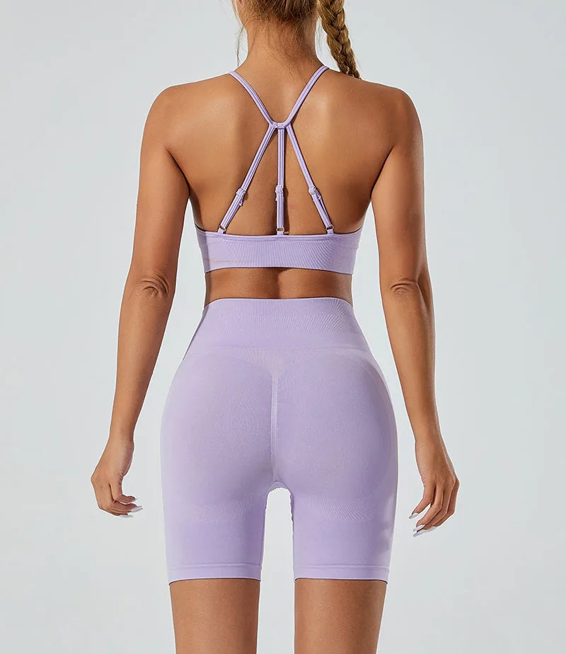 Women’s Shockproof Fitness Sports Bra – Push-Up Crop Top for Gym, Yoga & Workout