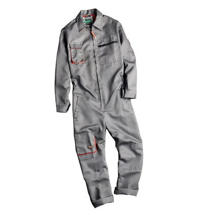 Men’s Long-Sleeve Jumpsuit - Zipper Pocket Casual Workwear Overalls, Plus Size S-4XL