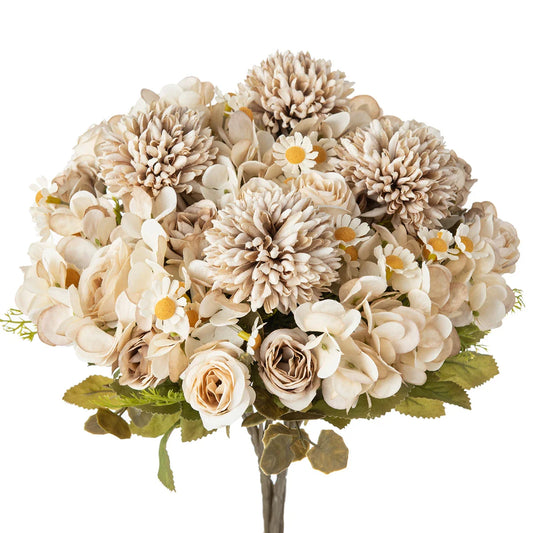 7-Piece Chamomile Faux Flower Arrangement — Flowerpot Ornament & Wedding Accessory