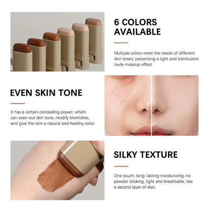 Balm Serum Skin Tint – Silky Texture, Moisturizing Coverage & Plumping Stick Foundation for Even Skin Tone, Travel-Friendly