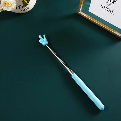 Retractable Teacher Pointer — Stainless Steel Telescopic Finger Design Stick for Classroom Teaching Supplies