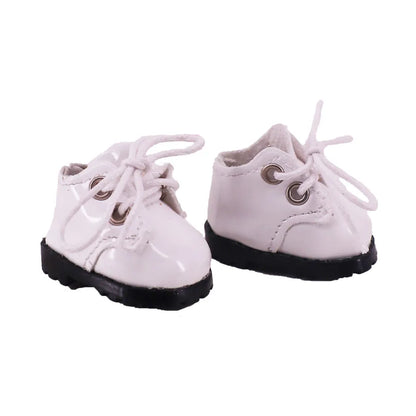 3.8cm Solid Color Lace-Up Canvas Shoes – PU Doll Shoes for 17cm Labubu Doll Clothes & Accessories Gift