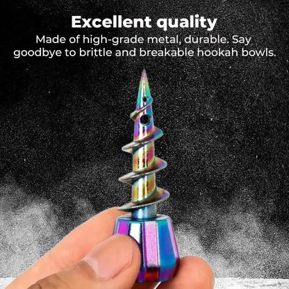 Metal Screw Shape Water Pipe Head - 23mm Spiral Cannon Fitting Tool for Water Smoke Accessories