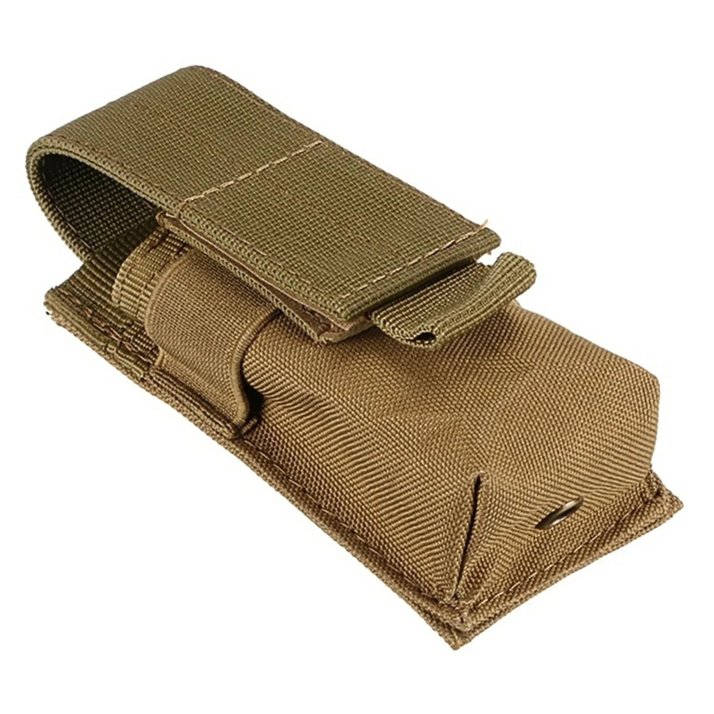 Tactical Single Pistol Magazine Pouch - MOLLE Flashlight Holder, Outdoor Hunting Knife Holster and Torch Case