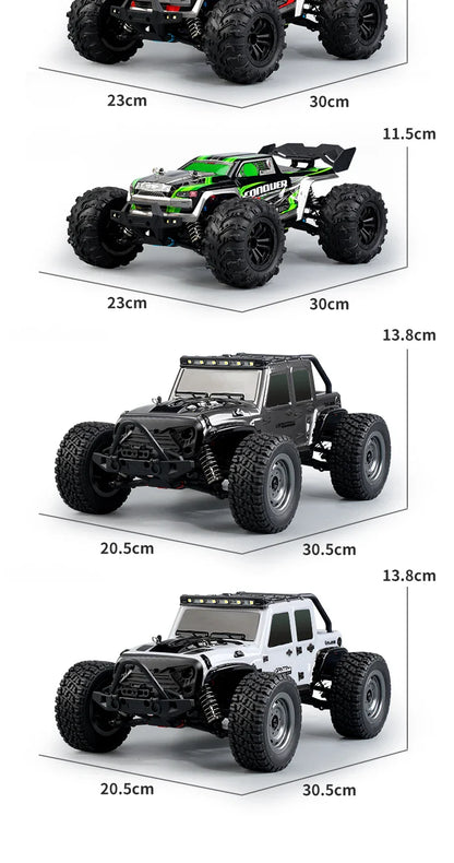 16103 Fast RC Cars – 50km/h 1/16 Off-Road 4WD Monster Truck with LED Headlights, 2.4G Waterproof Remote Control (For Adults & Kids)