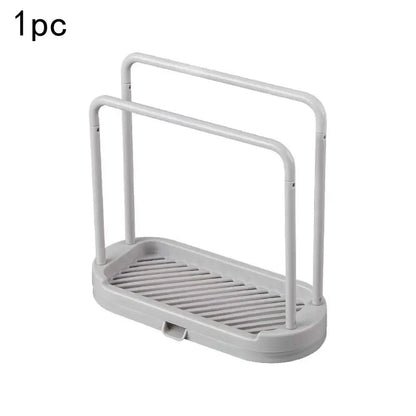 Detachable Kitchen & Bathroom Dishcloth Holder – Sink Sponge Rack & Scrubber Brush Organizer Shelf