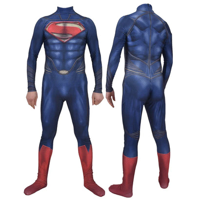 Adults Superman Man of Steel Cosplay Zentai Suit – Superhero Halloween Bodysuit Party Jumpsuit
