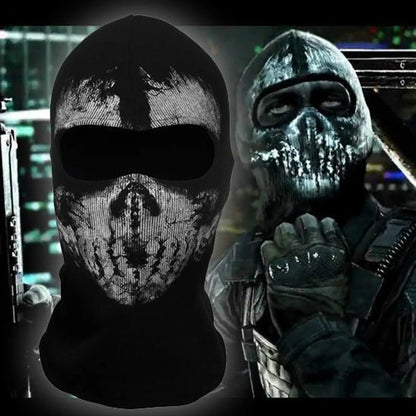 Skull Ghost Motorcycle Mask - Windproof Skeleton Face Cover for Cosplay, Riding & Outdoor Wear