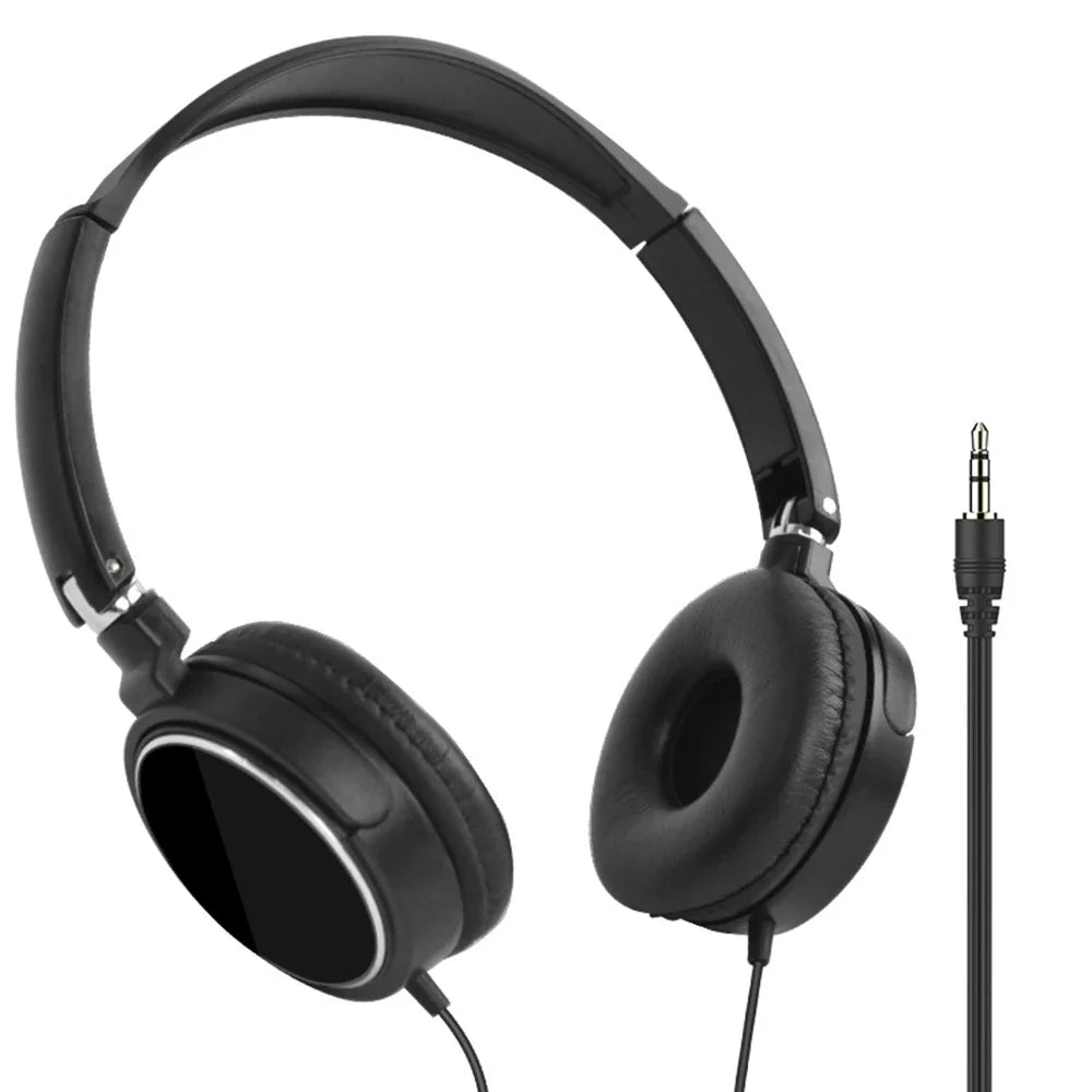 3.5mm & Type-C Wired Headphones - Foldable Stereo Headset with Bass & Noise Cancellation