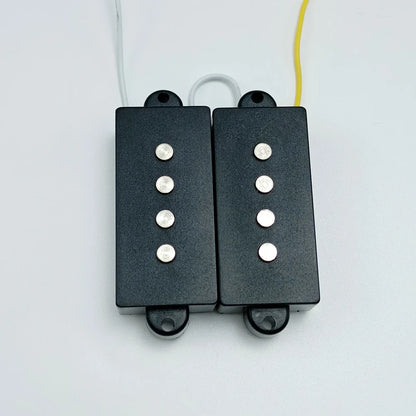 Alnico 5 Bass Pickup Set - PB & JB Bridge Pickup with Black ABS Bobbin for 4-String Bass Guitar