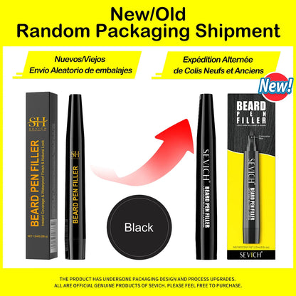 Waterproof Beard Filler Pen – Black Beard & Mustache Coloring Tool for Men, Hair Line Enhancer