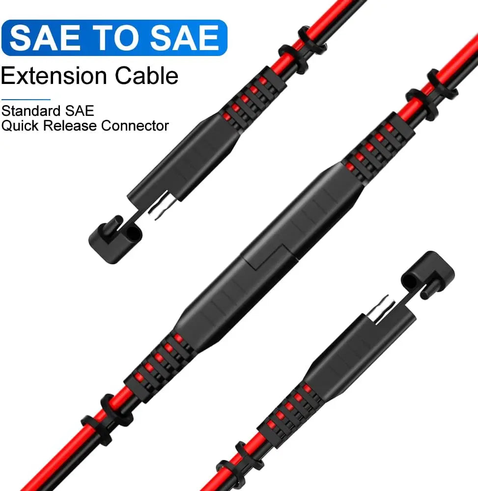 14AWG 4.5M SAE to SAE Extension Cable Quick Connect Battery Charging Wire for Car, RV, Motorcycle & Solar Panel Universal Power Lead