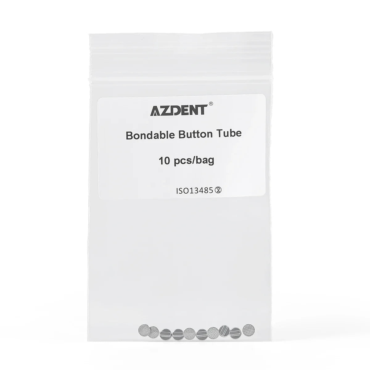 AZDENT 10PCS Orthodontic Lingual Buttons - Bondable Round Mesh Base Single Tube Dental Treatment Accessories