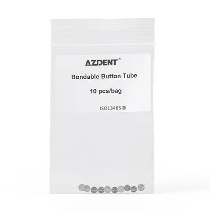 AZDENT 10PCS Orthodontic Lingual Buttons - Bondable Round Mesh Base Single Tube Dental Treatment Accessories