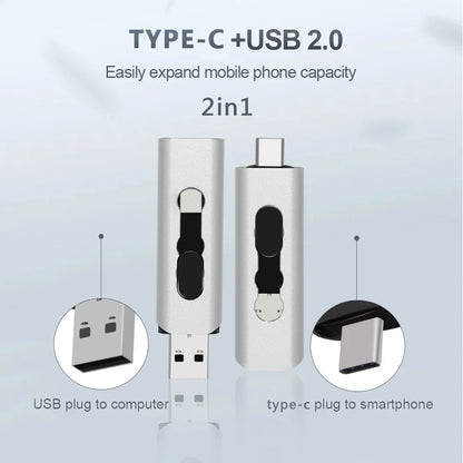 OTG USB 2.0 Type-C Flash Drive – Multi Capacity 4GB/8GB/16GB/32GB/64GB/128GB Pen Drive, Portable Memory Stick for Type-C Devices & Data Storage