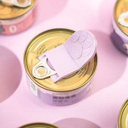 Cute Cat Paw Can Opener – Ergonomic Ring Pull Tool for Pet Food, Protects Nails, Kitchen Accessory for Cats & Dogs