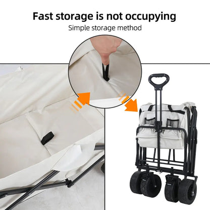 Heavy Duty Collapsible Folding Beach Wagon – Large-Capacity Portable Utility Cart for Garden & Camping