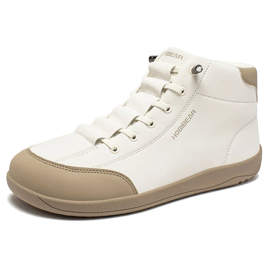 HOBIBEAR Mid-Top Barefoot Shoes — Wide-Toe Ankle Boots for Men & Women, Outdoor Non-Slip Artificial Leather Shoes