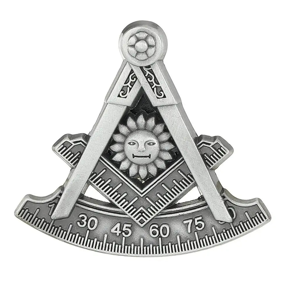 Vintage Freemason Emblem Brooch Pin - Hollow Masonic Symbol Badge Ancient Lodge Collectible Accessory