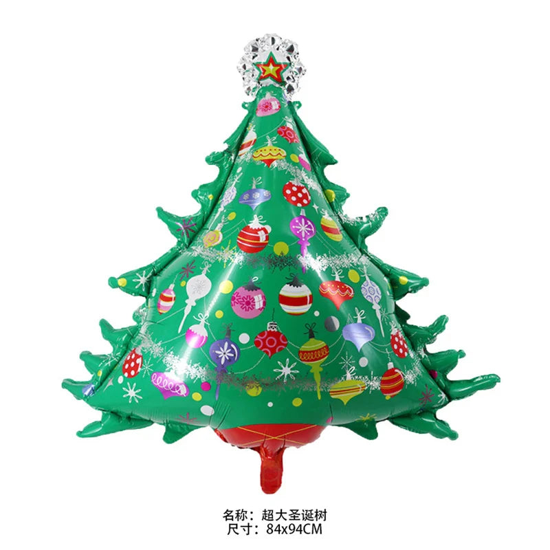 Merry Christmas Foil Balloon Set – Santa Snowman Christmas Tree Elk Cartoon Party Decorations Supplies