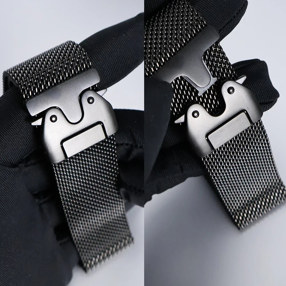 Titanium Band for Apple Watch Ultra 2 (49mm) – Milanese Loop with Secure Parachute Buckle, Compatible with Series 5-10