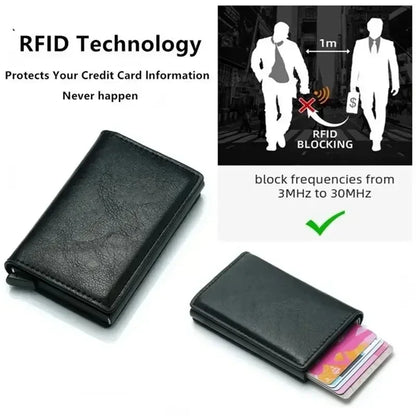 Large Capacity Double Layer RFID Blocking Carbon Fiber Wallet – Men’s Anti-Theft Credit & ID Card Holder Case