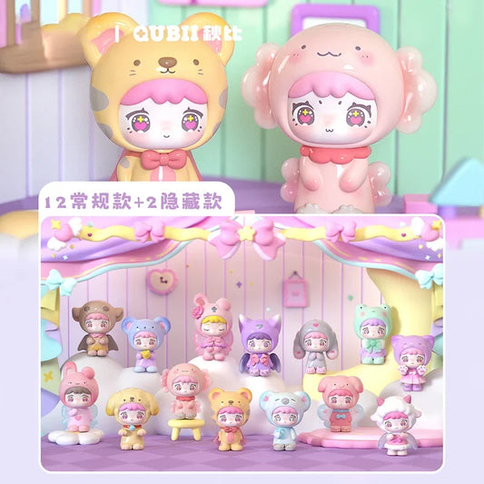 Qubii Autumn Animals Blind Box - Cute Day & Night Series Collectible Grain Ornaments Handmade Style Gift for Girls