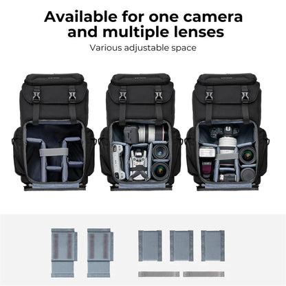 K&F CONCEPT 25L Camera Backpack – DSLR/SLR & Mirrorless Camera Bag with 15.6” Laptop Compartment for Canon, Nikon & Sony Cameras