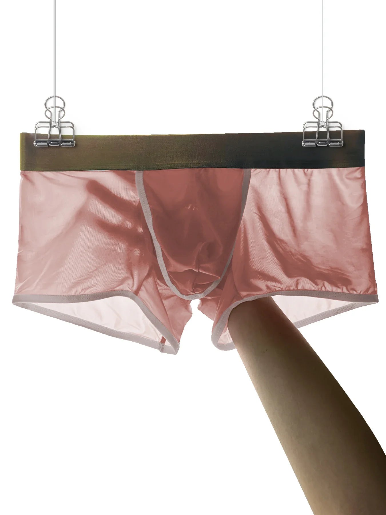 Men’s Ice Silk Boxer Shorts - Summer Breathable Lightweight U-Pouch Flat Boxers Soft Comfortable Underwear