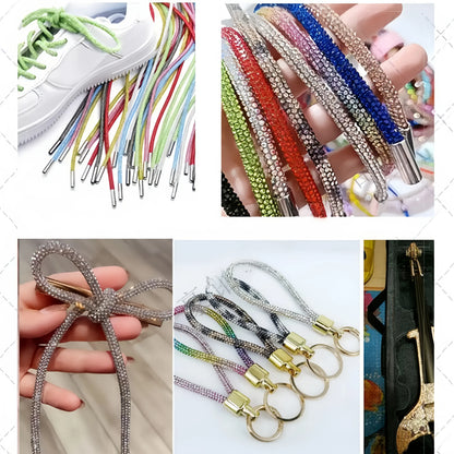 Rhinestone Cord Trim - 10-50 Yard Sparkling DIY Craft String for Clothing, Shoes, Bags & Wedding Decor