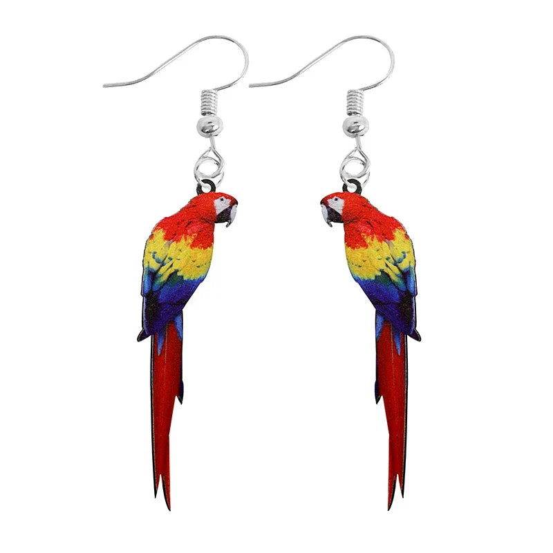 Cute Animal Acrylic Drop Earrings - Funny Custom Jewelry Gifts for Women & Girls with Rabbit, Parrot, Frog & Butterfly Designs