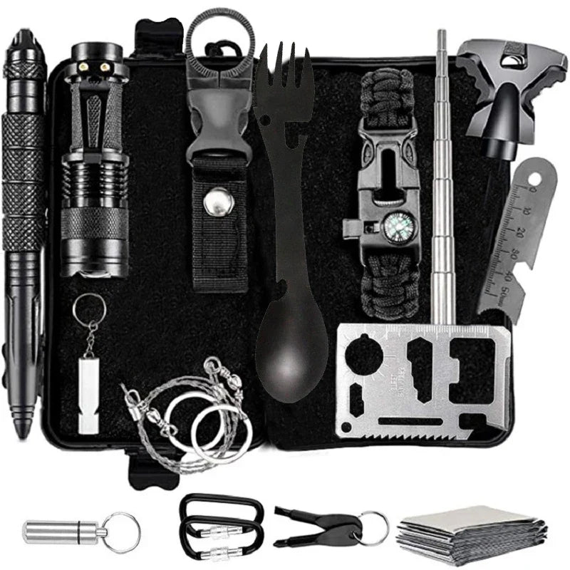 Emergency Trauma Survival Kit - Outdoor Camping First Aid Bag with SOS Wilderness Gear and Emergency Tools