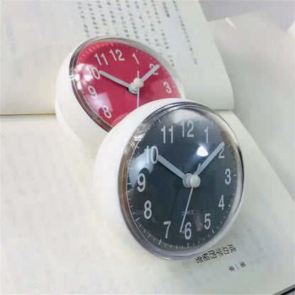 7cm Waterproof Anti-Fog Mini Suction Wall Clock – Quartz Round Shower Clock for Bathroom, Kitchen & Toilet Decor