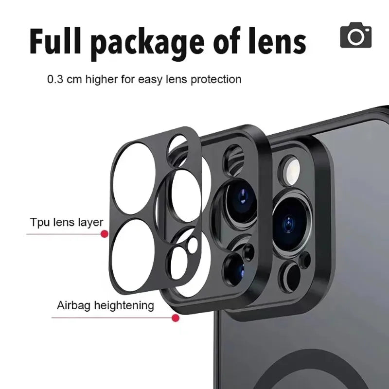 Luxury Armor Matte Magnetic Case - Shockproof MagSafe Wireless Charging Cover for iPhone 17 16 15 14 13 12 11 Pro Max Mini Plus
