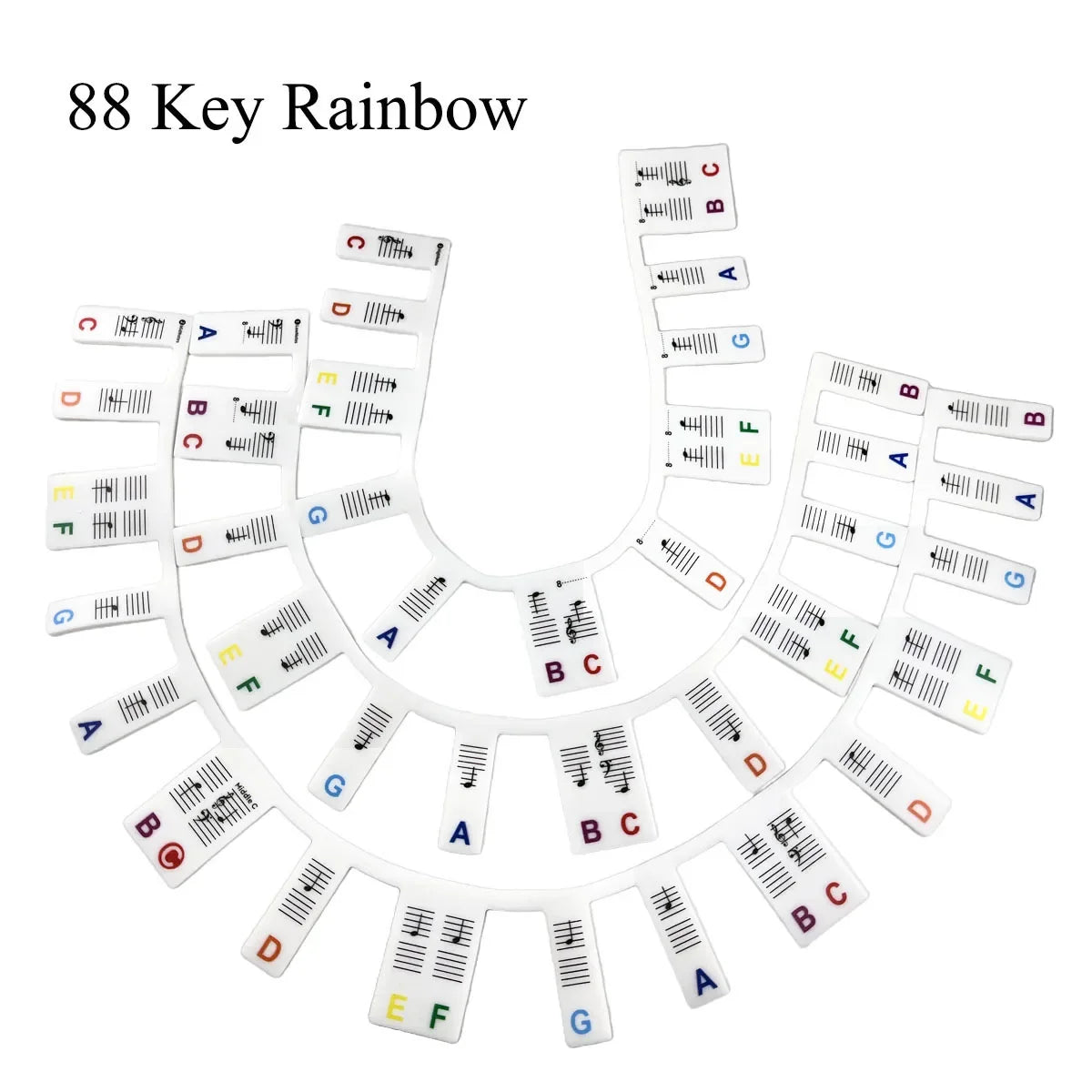 Miwayer Piano Keyboard Stickers - Removable 61/88 Key Note Labels for Beginner Piano Learning Guide