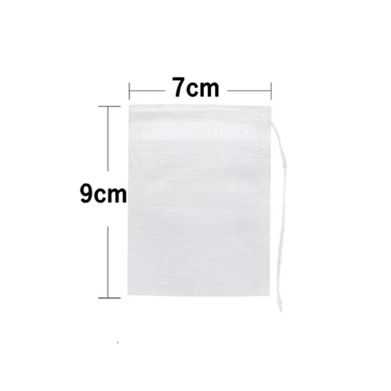 50/100PCS Disposable Tea Filter Bags - Non-Woven Empty Tea Infuser Pouches with String