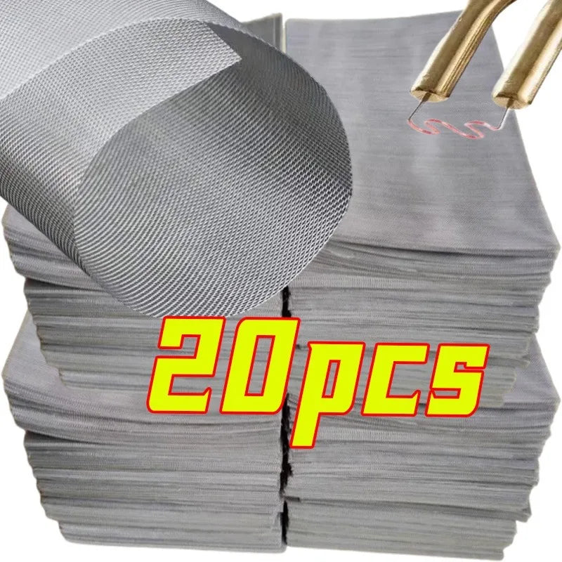 Stainless Steel Car Bumper Repair Mesh - Plastic Crack Welding Wire Net for Body, Hood and Vent Repairs 15x20cm