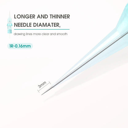 20pcs Gray Tattoo Cartridge Needles – Disposable Sterile Membrane System for Permanent Makeup Machines & Grips