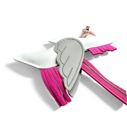 Winged Pony Keychain - Premium PU Leather Bag Charm with Detachable Strap