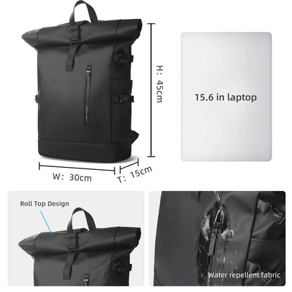 HK Expandable Travel Backpack - Large Waterproof 15.6 Inch Laptop Hiking Rucksack with USB Charging Port