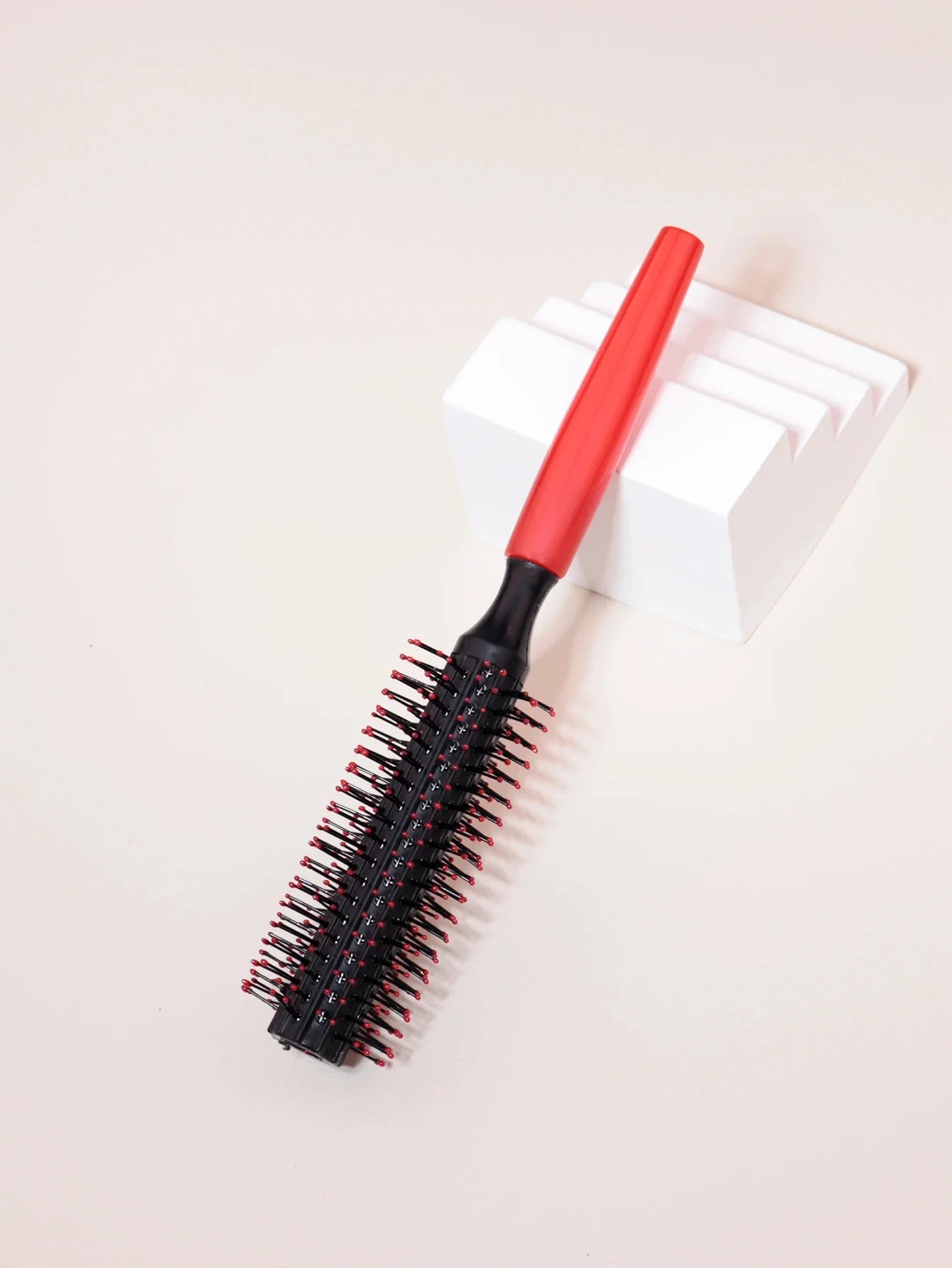 Professional Anti-Static Cylindrical Hair Styling Comb – Nylon Bristle Round Roller for Wigs & Real Hair