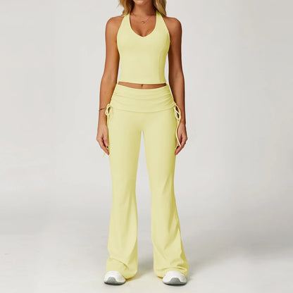 Women’s 2-Piece Tracksuit Yoga Set – High Waist Leggings & Sports Bra for Gym, Fitness & Athletic Wear