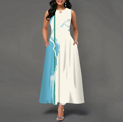 Women’s Loose Floral Vintage Maxi Dress – Ruffled Summer Party Camis, Elegant Big & Large Size Dress