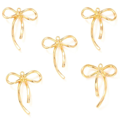 20pcs Bow Knot Charms - 20x25mm Pendant Beads for DIY Bracelet & Necklace Jewelry Making