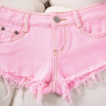 25# Summer Fashion Low-Waist Ripped Denim Shorts — Sexy Hot Pants & Booty Jeans for Women