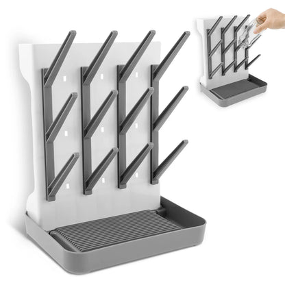 Baby Bottle Drying Rack - Space-Saving Countertop Holder with Detachable Tray Organizer