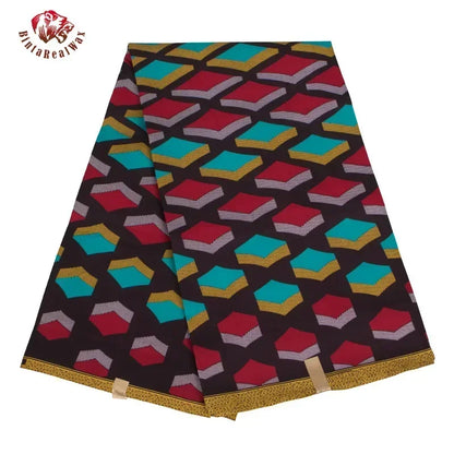 Bintarealwax Ankara Fabric - Wholesale Polyester Sewing Material for Women's Party Dresses FP6390