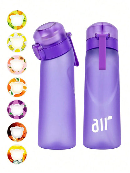 Portable Air Water Bottle with Straw – Leak-Proof Transparent Bottle with 1 Random Flavor Pod for Outdoor Sports