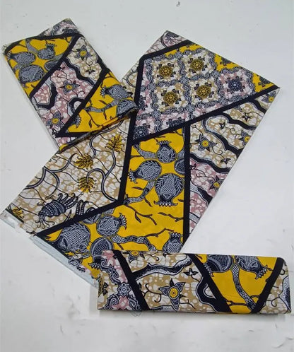 100% Cotton Ankara Fabric - High Quality African Print Batik Real Wax Pagne 6 Yards for Stylish Sewing